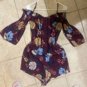 Floral strapless Romper, size s